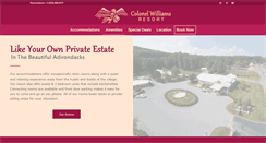 Desktop Screenshot of colonelwilliamsresort.com