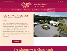 Tablet Screenshot of colonelwilliamsresort.com